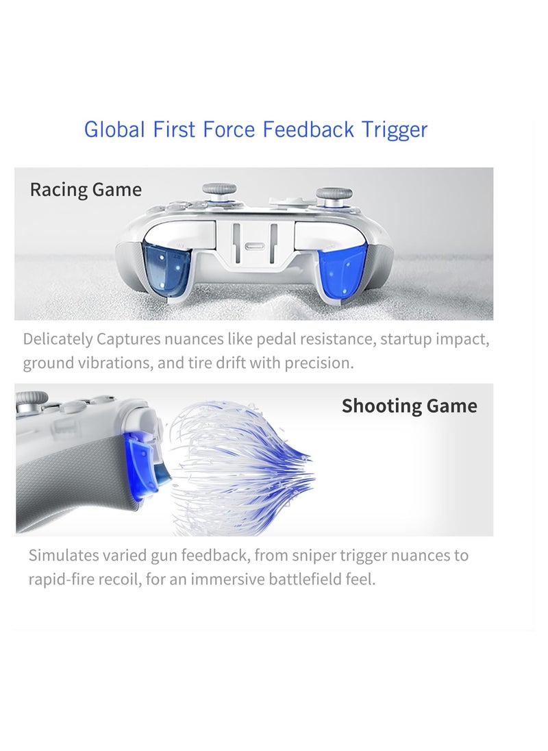 FlyDigi - FLYDIGI APEX 4 Wireless PC Controller Force Feedback Trigger Force-Adjustable Alloy Joysitck Full-Color LED Display 1500mAh 1000hz Report Rate Stereo Vibration PC/NS/Mobile/TV/Android/IOS Native - Image 1