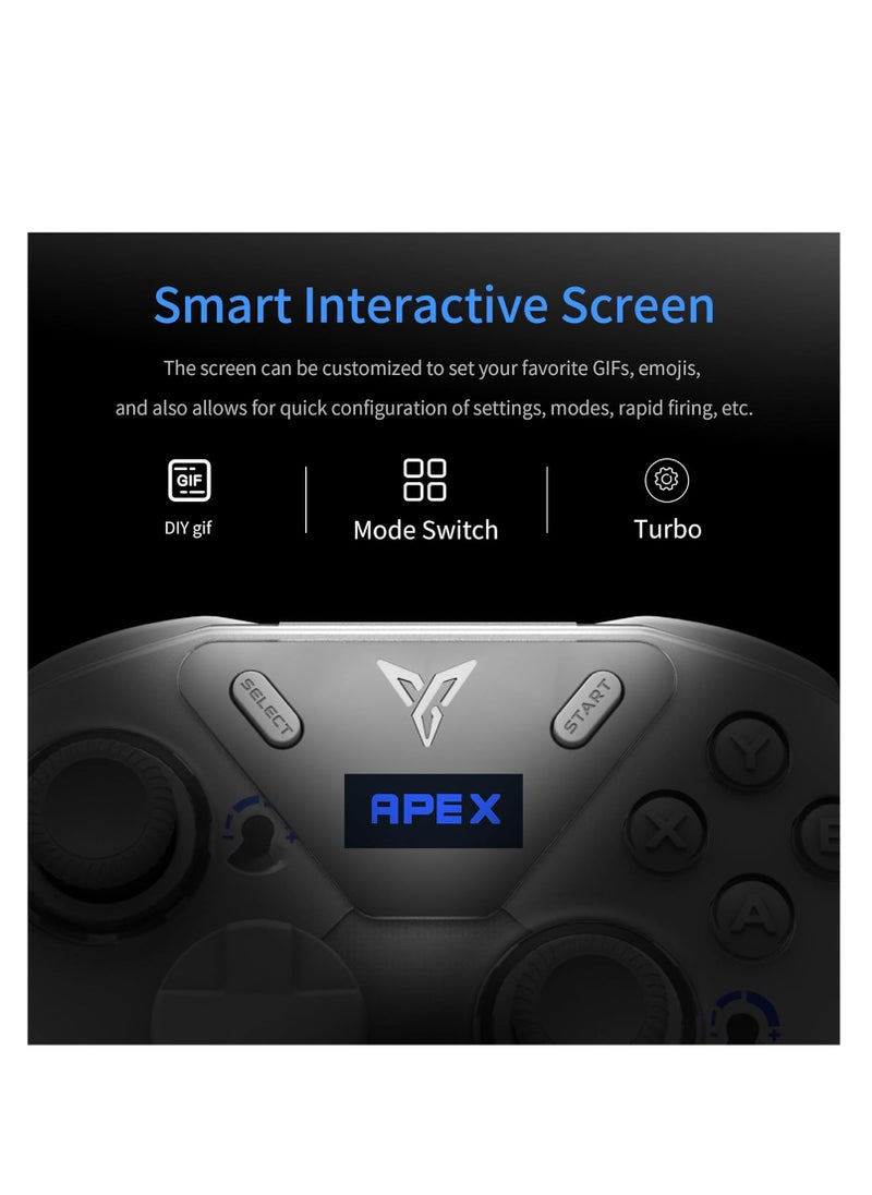FlyDigi - FLYDIGI APEX 4 Wireless PC Controller Force Feedback Trigger Force-Adjustable Alloy Joysitck Full-Color LED Display 1500mAh 1000hz Report Rate Stereo Vibration PC/NS/Mobile/TV/Android/IOS Native - Image 1