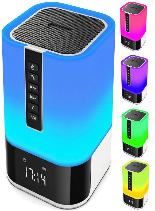 Hetyre Night Light Bluetooth Speaker, 5 in 1 Touch Control Bedside Lamp Dimmable Multi-Color Changing, Bedroom Alarm Clock, Best Birthday Gift Ideas for 10 11 12 13 14 Year Old Teenage Girls/Boys - Image 1