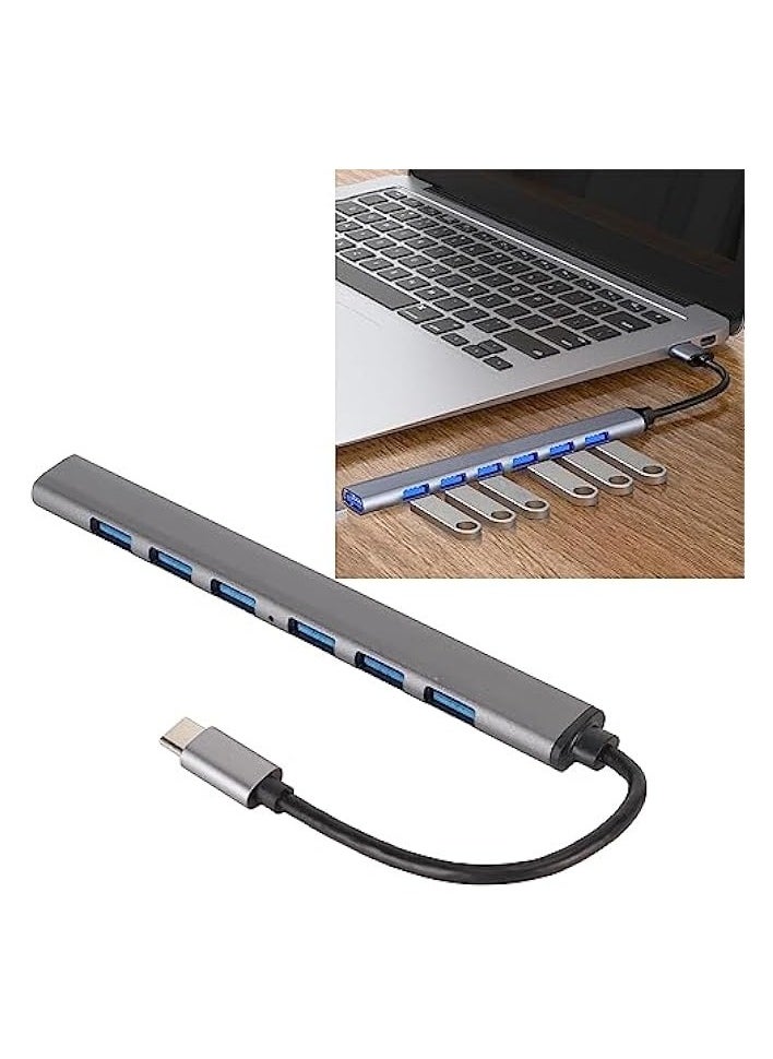 erorex - USB C Hub, Multi Port USB Type C Hub, USB Splitter Adapter, 7 in 1 USB C to HDMI Hub Dongle with USB 3.0 Data Ports for PC Laptop Phone - Image 1