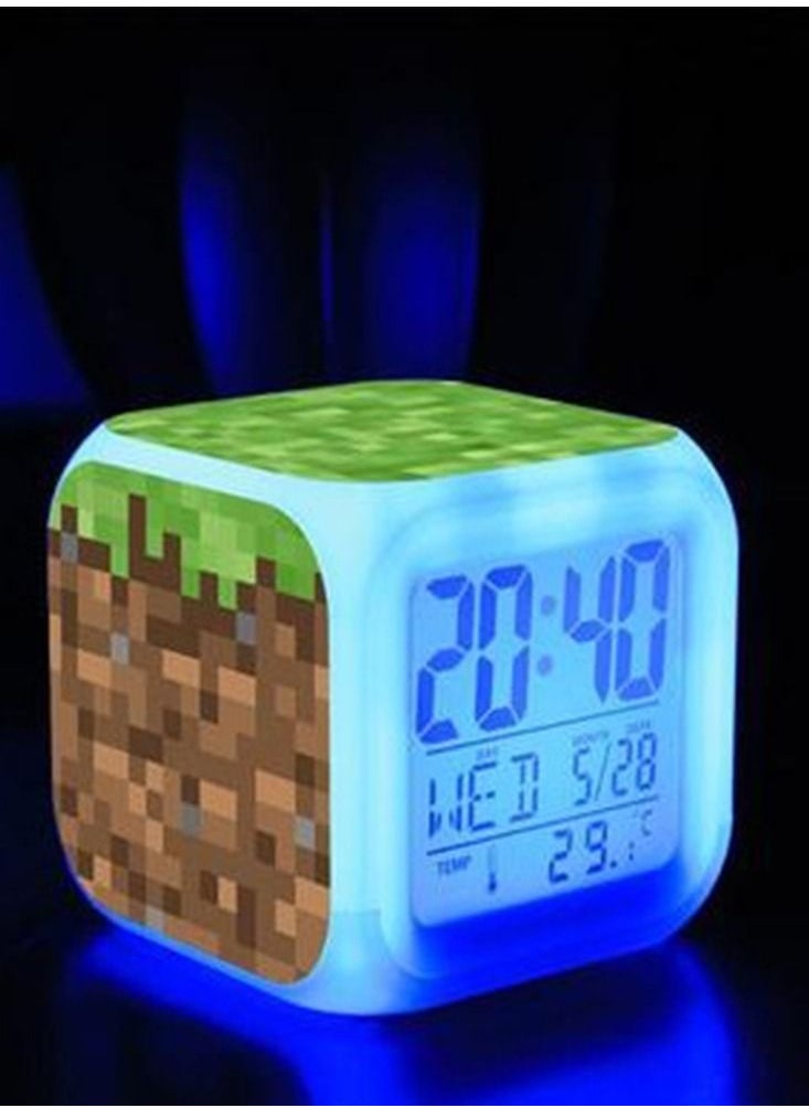 Furtey - Minecraft Night Light with Alarm Clock  Display Temperature and Date - Image 1