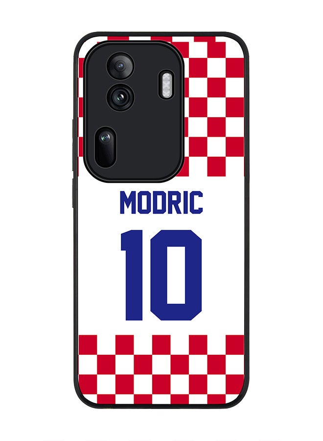 Stylizedd Rugged Black Edge Case for Oppo Reno11 Pro, Slim fit Case Thin Cover -  Football Team - Croatia, Player Name - Modric - Image 1