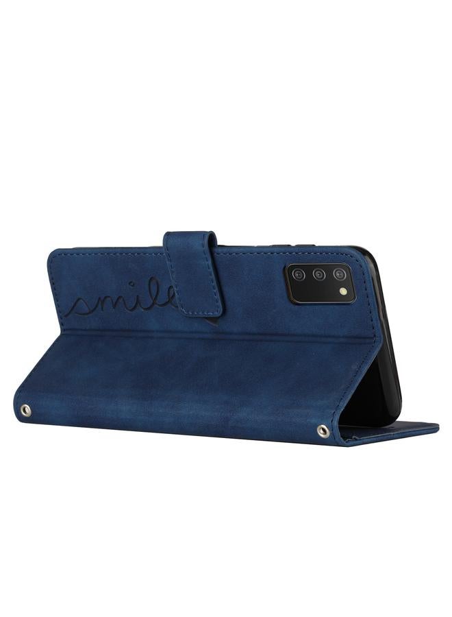 S-TOP Case For Samsung Galaxy A02S 166MM US Version Skin Feel Heart Pattern Leather Phone Case With Lanyard - Image 3