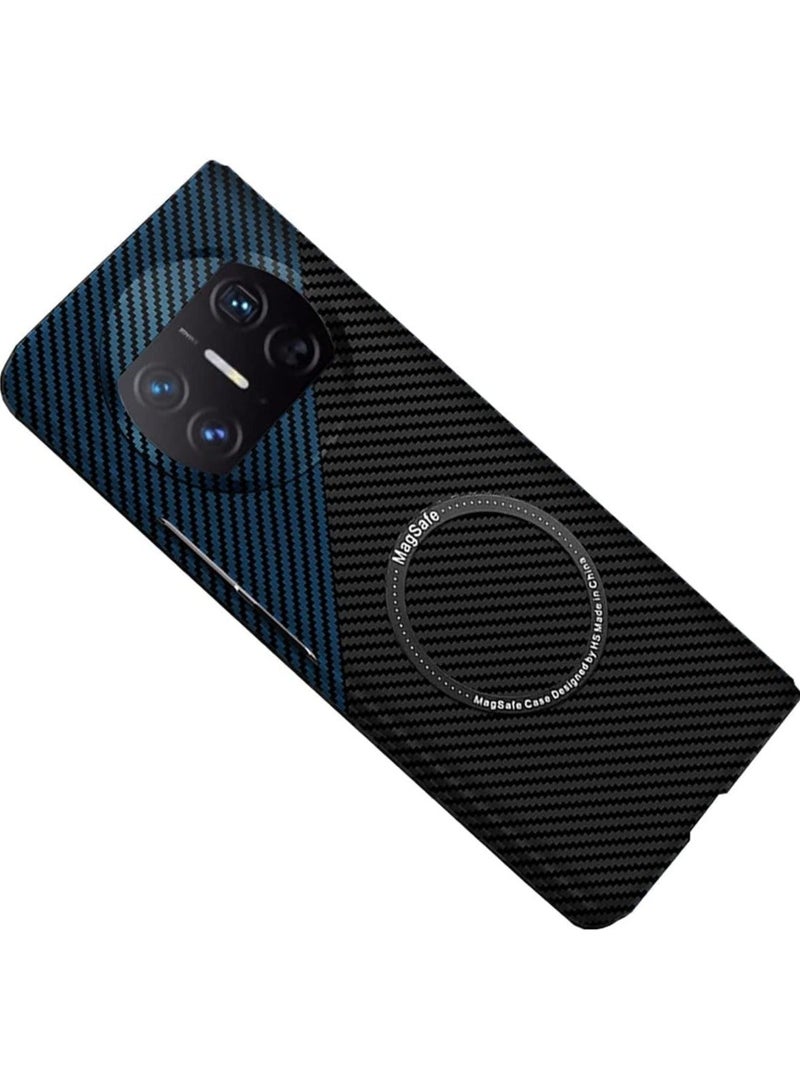 Huawei Mate X3 5G Carbon Fiber Texture Pattern Magnetic Ultra Slim Case Matte Ring Armor Cover for Mate X3