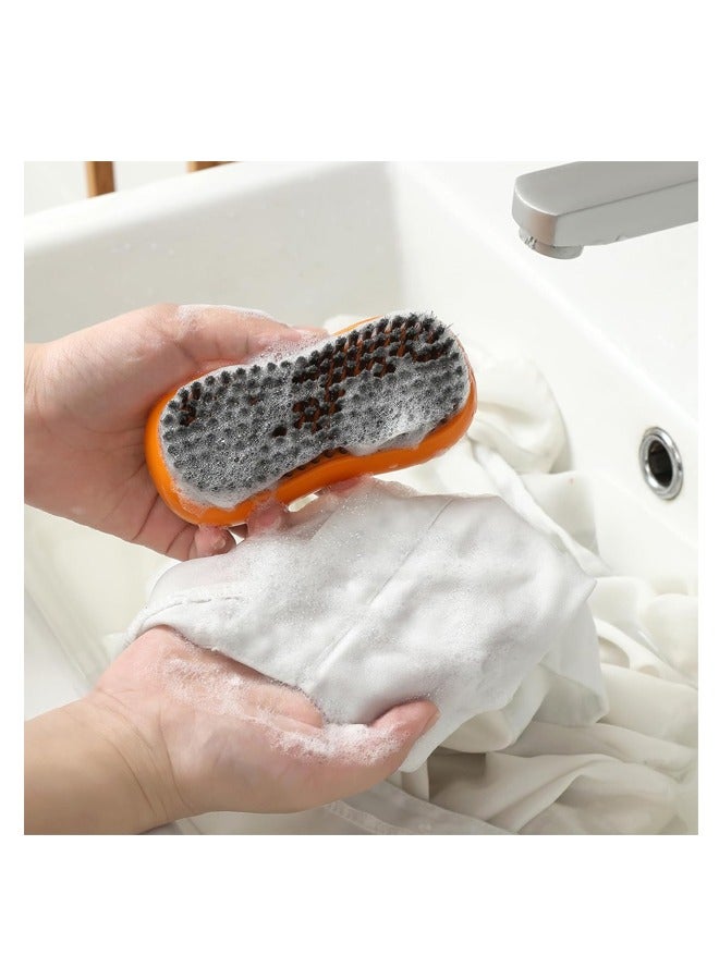 Laundry Brush, Double Bristles Multi-Functional Soft Rubber Underwear Cleaning Brush Artifact Shoe Brush Soft Bristles Laundry Brush (Two)  - Image 3