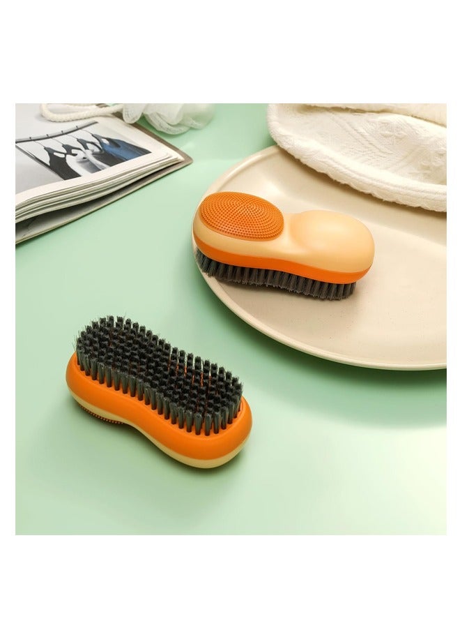 Laundry Brush, Double Bristles Multi-Functional Soft Rubber Underwear Cleaning Brush Artifact Shoe Brush Soft Bristles Laundry Brush (Two)  - Image 5