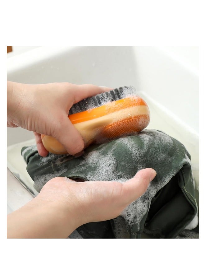 Laundry Brush, Double Bristles Multi-Functional Soft Rubber Underwear Cleaning Brush Artifact Shoe Brush Soft Bristles Laundry Brush (Two)  - Image 4