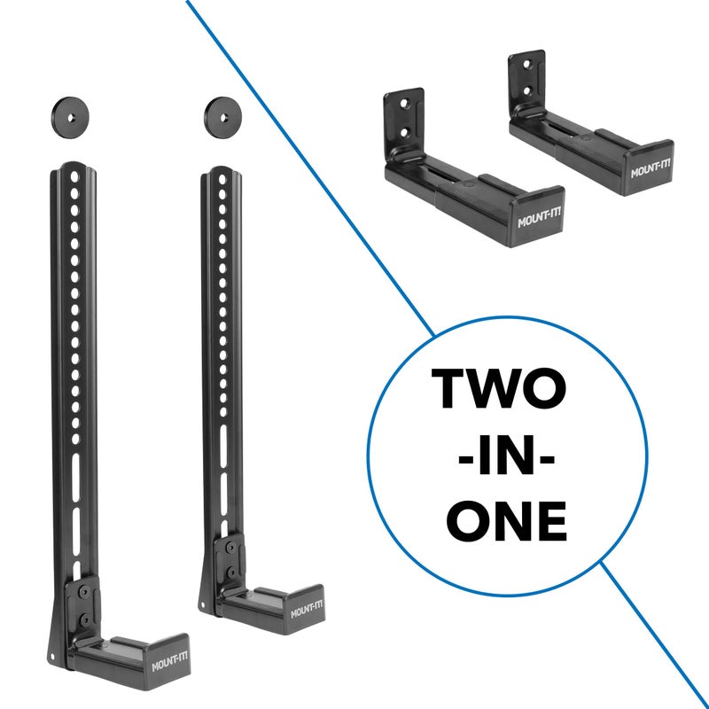 Mount-It! Soundbar Mount for TV and Wall Mounting | 2-in-1 Soundbar Bracket for Back of TV or Wall Mount Installation | Universal Base Fits All Soundbars - Image 2