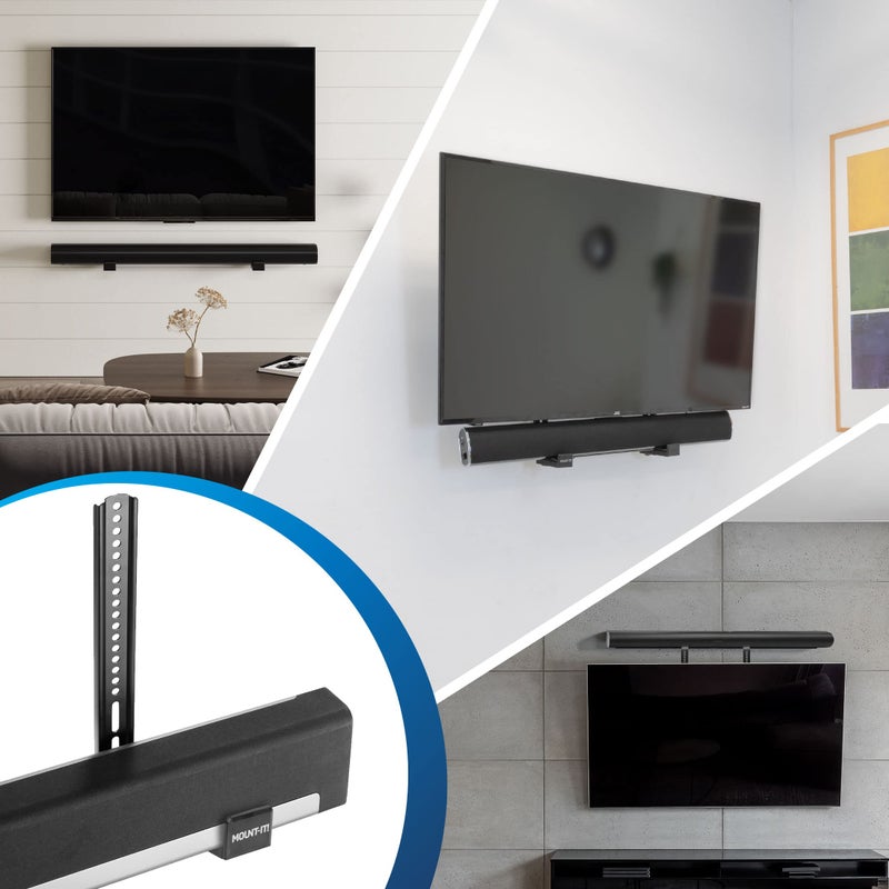 Mount-It! Soundbar Mount for TV and Wall Mounting | 2-in-1 Soundbar Bracket for Back of TV or Wall Mount Installation | Universal Base Fits All Soundbars - Image 4
