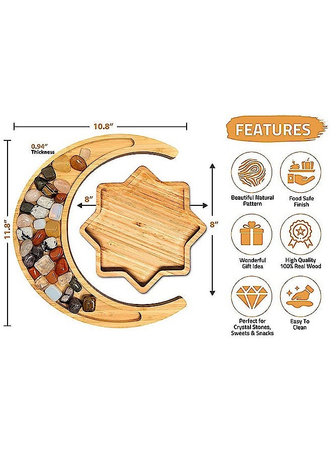 Generic - Bamboo star and moon combination dried fruit plate fruit plate dinner plate - Image 1