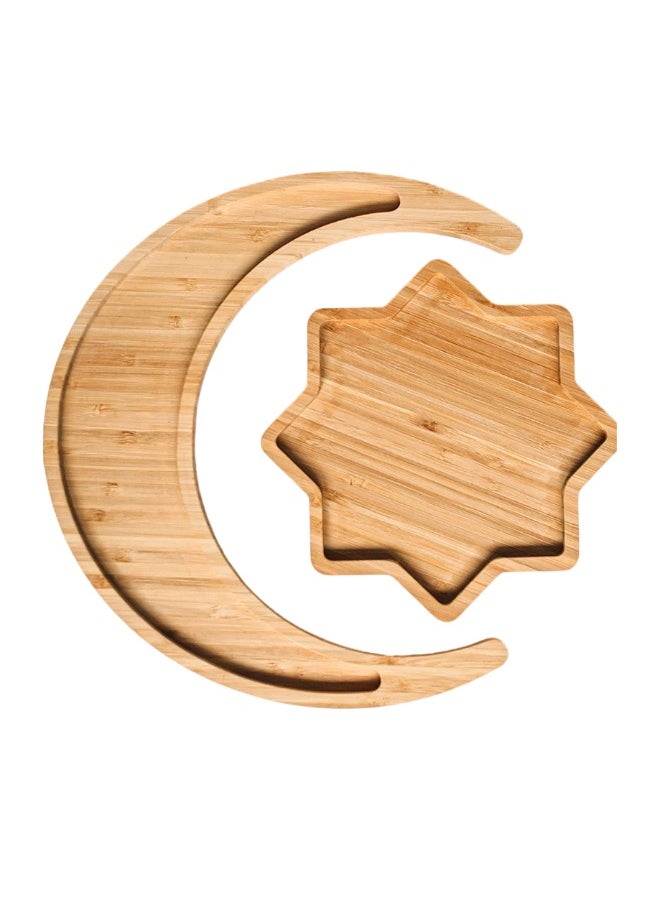 Generic - Bamboo star and moon combination dried fruit plate fruit plate dinner plate - Image 1