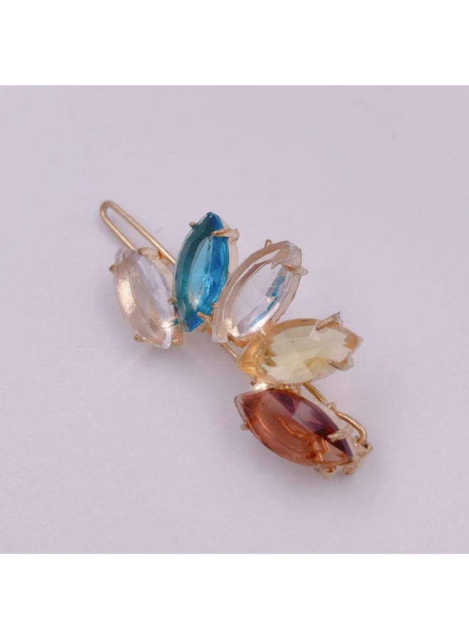 3 قطع من الأحجار الكريمة الشفافة الملونة الشفافة مشابك شعر صغيرة صغيرة مزينة بمشابك شعر صغيرة للشعر الرقيق للنساء - Image 4