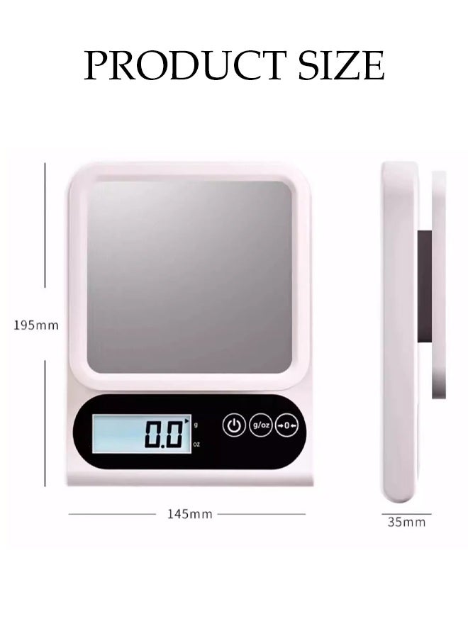 DUNISO ميزان مطبخ رقمي، ميزان طعام للخبز والطهي، ميزان إلكتروني صغير، مع شاشة LCD، مع صينية، كوب قياس وفاصل بياض البيض، لوحة فولاذية مقاومة للماء، إيقاف تلقائي، شحن USB، للطهي والخبز وتحضير الوجبات في المطبخ - Image 2