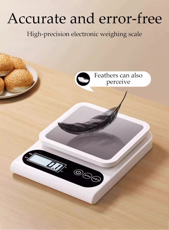 DUNISO ميزان مطبخ رقمي، ميزان طعام للخبز والطهي، ميزان إلكتروني صغير، مع شاشة LCD، مع صينية، كوب قياس وفاصل بياض البيض، لوحة فولاذية مقاومة للماء، إيقاف تلقائي، شحن USB، للطهي والخبز وتحضير الوجبات في المطبخ - Image 5