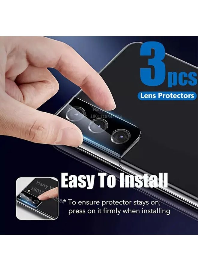 3 Pack Black Camera Lens Protector For Galaxy S20 Plus Full Coverage HD Tempered Glass - Image 4