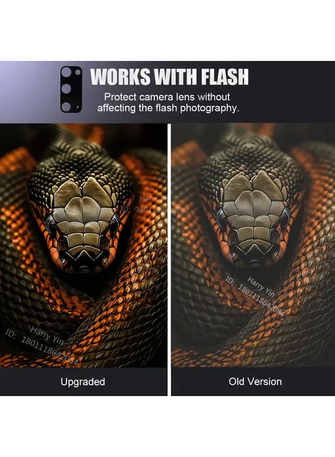 3 Pack Black Camera Lens Protector For Galaxy S20 Plus Full Coverage HD Tempered Glass - Image 3