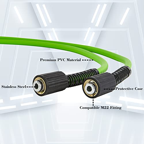 PWACCS Pressure Washer Hose for Power Washer – 3600 PSI High Pressure Replacement Hose – 1/4" x 25 FT Flexible Power Washing Extension Hose – Compatible with M22 Fittings - Image 5