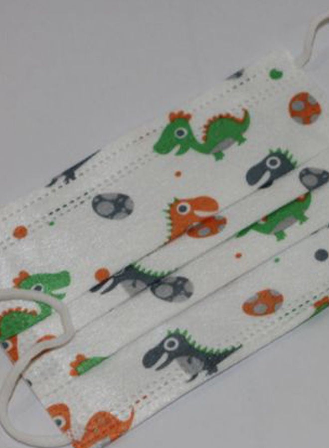 NIBEMINENT Pack Of 50 Dinosaur Print Disposable Multicolour Face Mask For Kids - Image 3