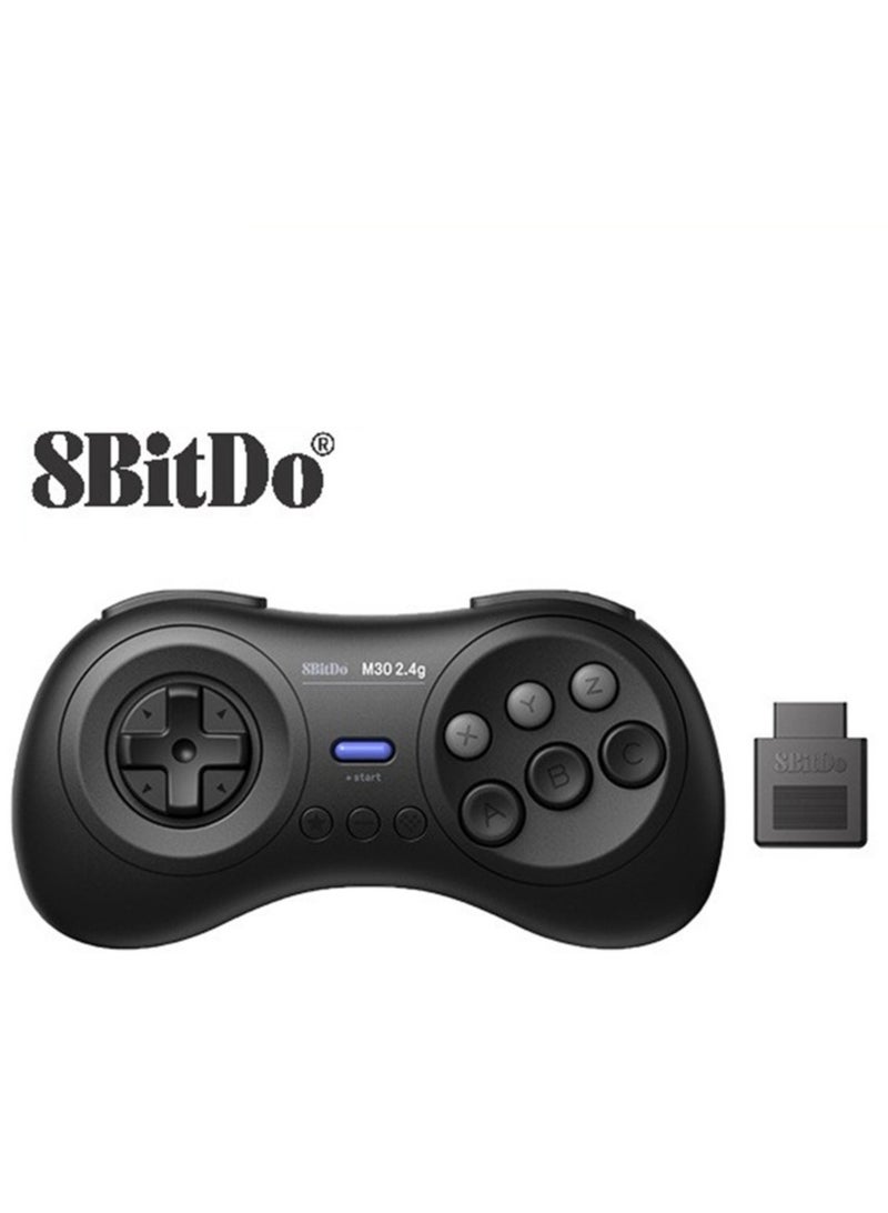 8Bitdo Classic Gamepad 8BitDo M30 2.4G Wireless Gaming Controller for Original Sega Genesis and Sega Mega Drive - Sega Genesis, Switch with 6-Button Layout, Turbo Function, 480mAh Li-on Battery for 35hours Play, Auto Reconnect, Retro Design, Pocket Size, Portable - Image 1