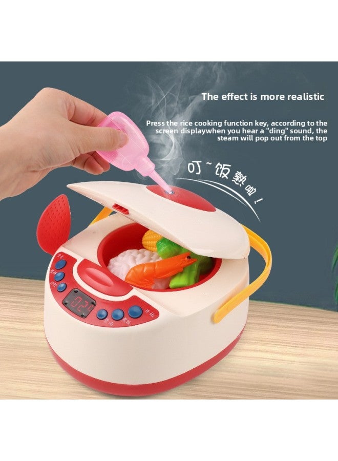 محاكاة لعب الأطفال منزل الصوت والضوء رذاذ الماء المطبخ الفاخرة محاكاة مجموعة أدوات المائدة بالجملة-اللون: جوهرة خضراء 33 قطعة رذاذ + منفذ المياه الصوتية البصرية - Image 3