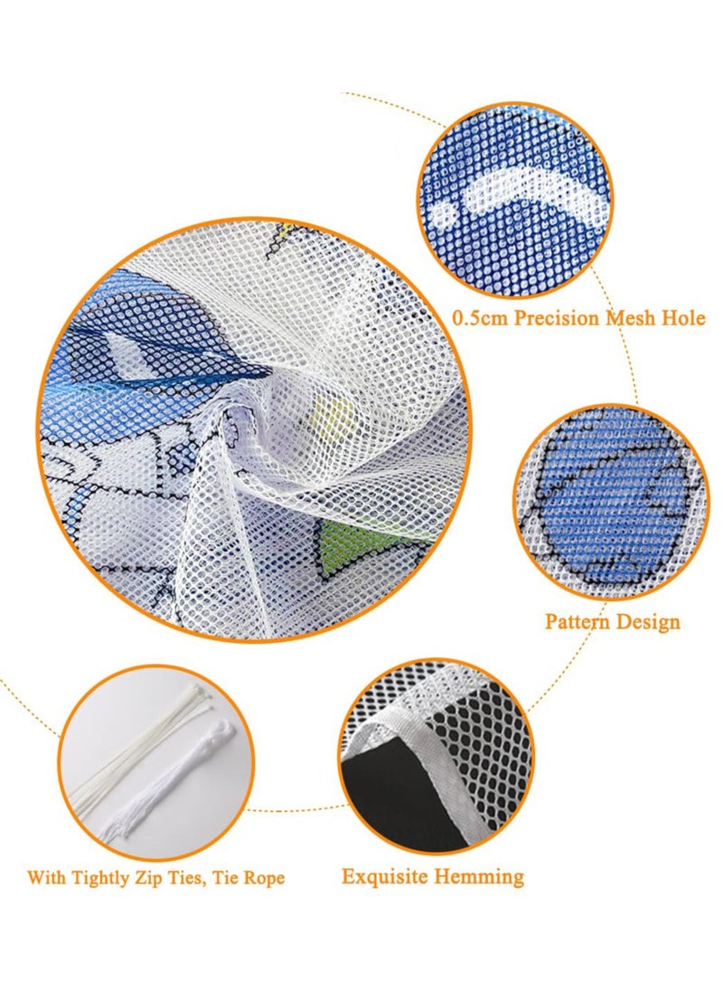 SYOSI - Child Safety Net Mesh, Baby Balcony and Stairway Safety Net with Pattern, Balcony and Stairway Railing Fence Mesh Protection Net for Kids and Pets(78.74 x 35.43 in) - Image 1