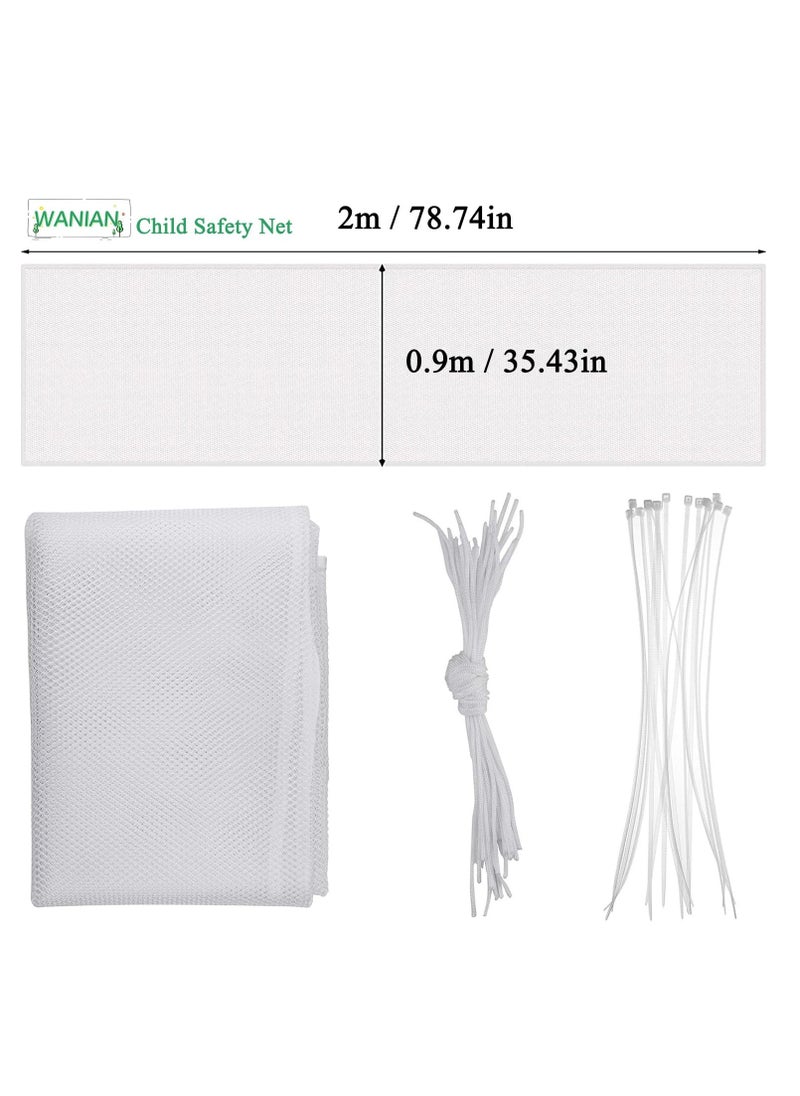 SYOSI - Child Safety Net Mesh, Baby Balcony and Stairway Safety Net with Pattern, Balcony and Stairway Railing Fence Mesh Protection Net for Kids and Pets(78.74 x 35.43 in) - Image 1