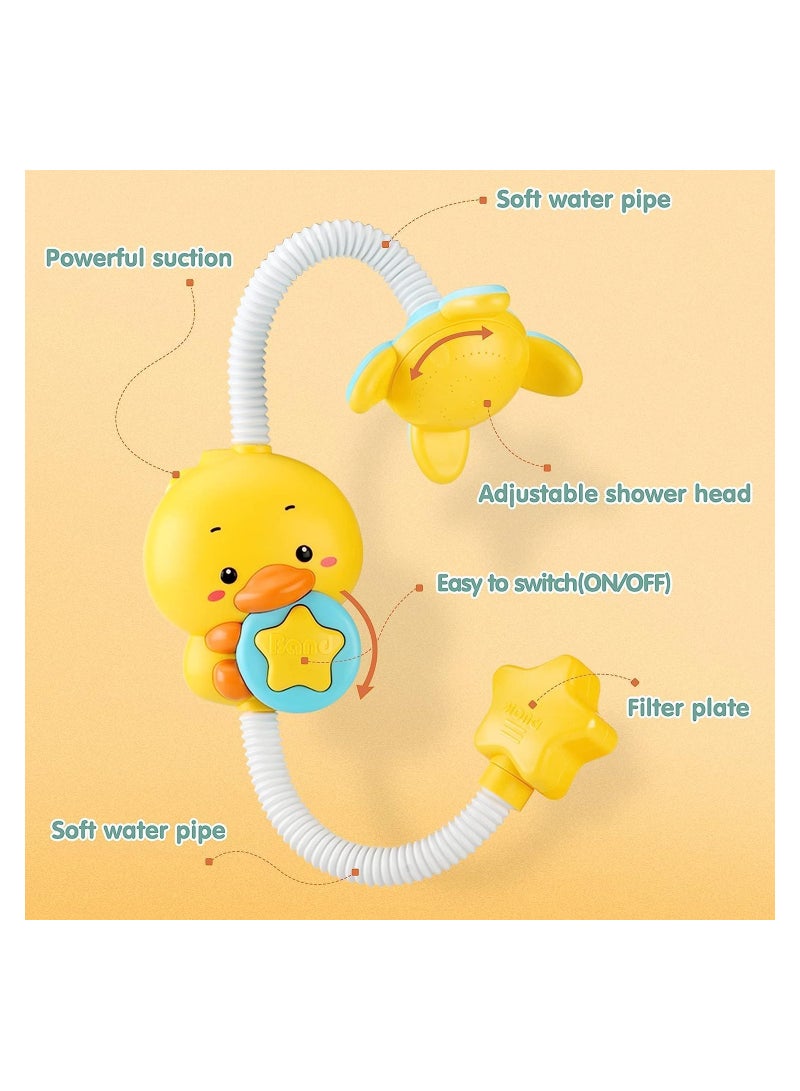SYOSI Bath Toys Baby Bath Shower Head Electric Duck Shower Bath Toys Sprinkler Bathtub Tub Water Pump Toys Tub Fountain Toys for Toddlers Kids Child 18 Months and up Baby Toddler Infant Kids - Image 5