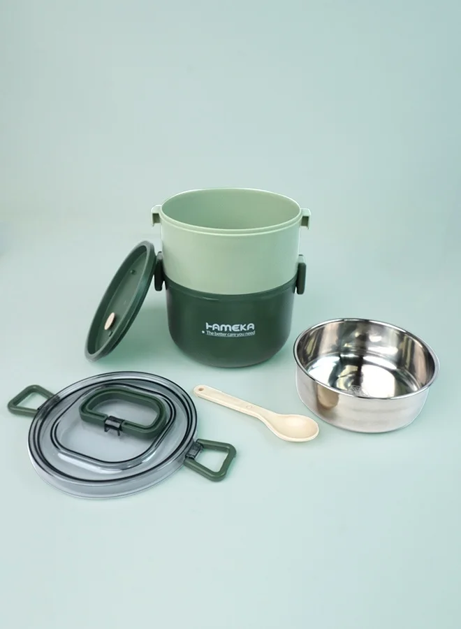 LITTLE SURPRISE BOX Little Surprise Box,Olive Double Decker Stainless Steel Lunch Box