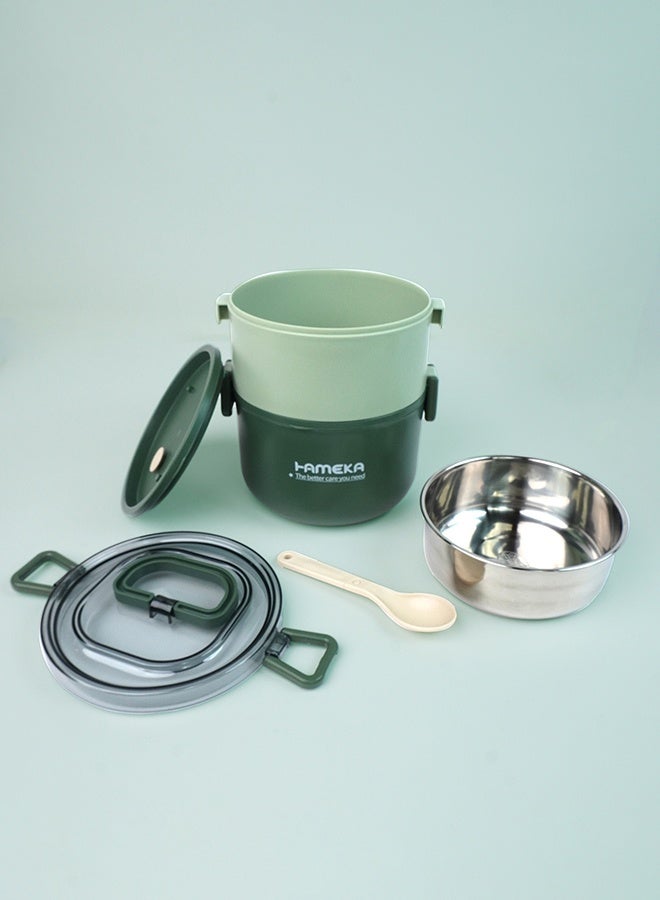 LITTLE SURPRISE BOX Little Surprise Box,Olive Double Decker Stainless Steel Lunch Box - Image 3