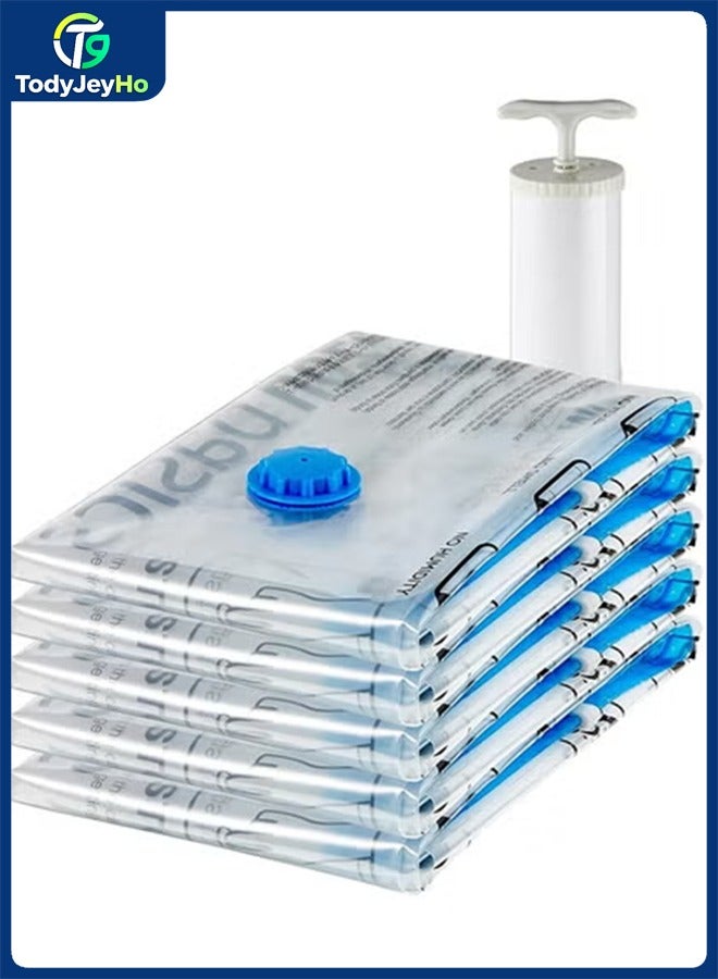 TodyJeyHo Vacuum Compression Storage Bags with Hand Pump - Large, 5-Pack - Image 1