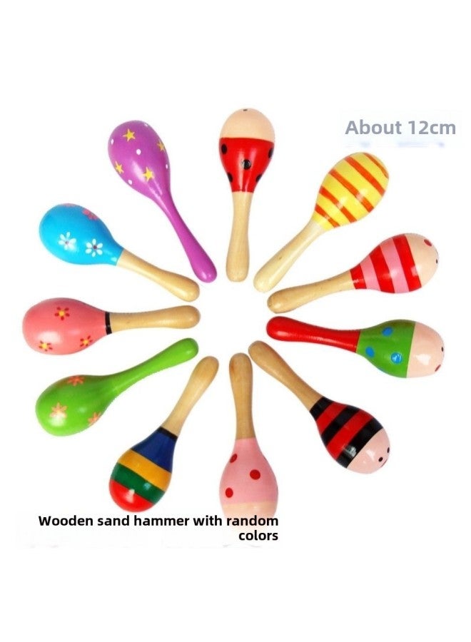 Baby Toys Small Sand Hammer Musical Instruments Red Ball Small Rattles Can Bite Puzzle Early Education Grasping Training Baby Hand Rattles-Color:Sand Hammer + Sand Egg + Hand Bell + Red Ball Black And White Ball - Image 4