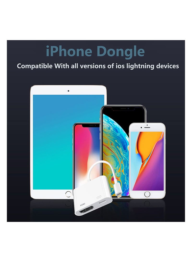 [Apple MFi Certified] Lightning to HDMI Digital AV Adapter for iPhone，1080P Digital Sync Screen Converter Charging Port for iPhone/iPad 1080P HDMI Converter for HD TV/Projector/Monitor,Support All iOS  - Image 3