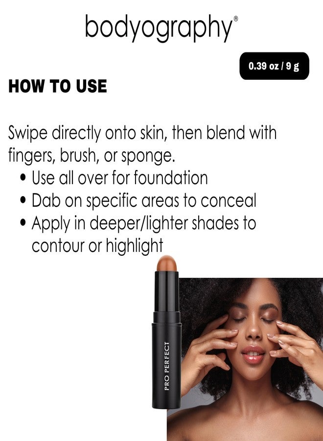 Bodyography Pro Perfect Foundation Stick - Demi-Matte Finish with A Natural Look - Enhancer for Concealing, Highlighting, and Contouring - Vitamin C & E (Espresso) - Image 5