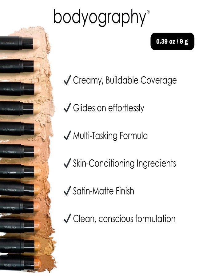 Bodyography Pro Perfect Foundation Stick - Demi-Matte Finish with A Natural Look - Enhancer for Concealing, Highlighting, and Contouring - Vitamin C & E (Espresso) - Image 4