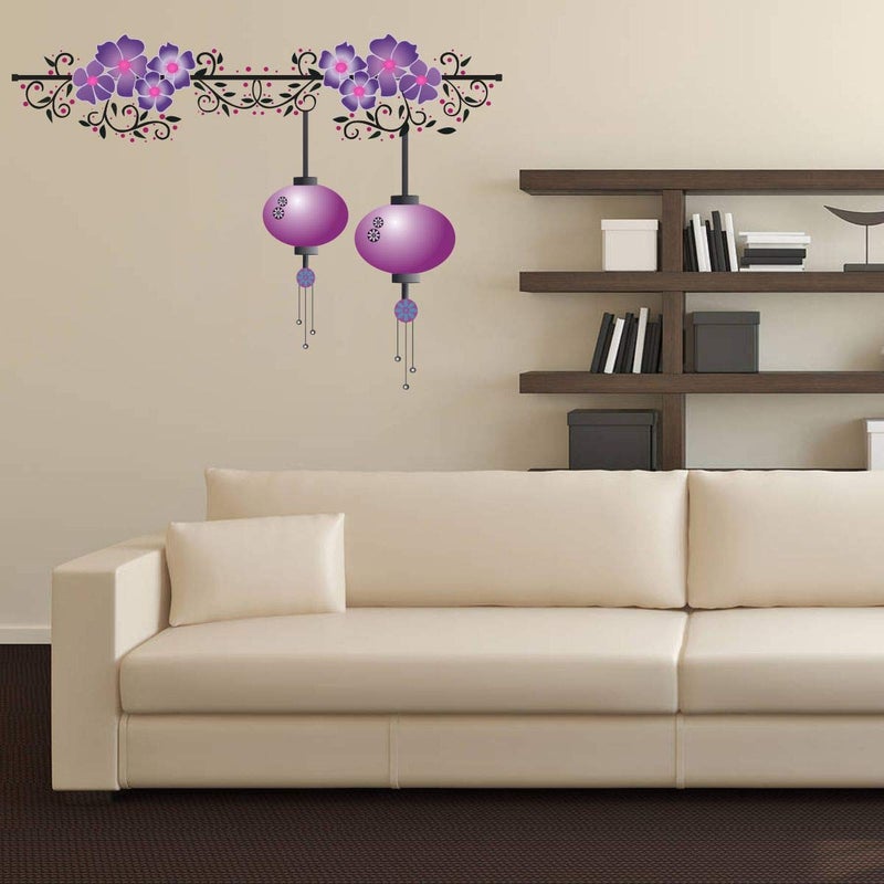 DecorVilla Decor Villa PVC Vinyl Colorfull Lamp 3D Wall Sticker JUST Peel Stick New Modern Art Trendy Wall Stickers for Home Decoration Living RoomOffice Bedroom etc Size 58 CM X 58 CM Multicolor - Image 2
