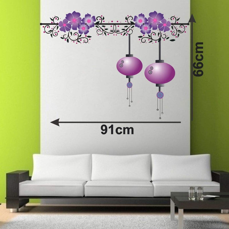 DecorVilla Decor Villa PVC Vinyl Colorfull Lamp 3D Wall Sticker JUST Peel Stick New Modern Art Trendy Wall Stickers for Home Decoration Living RoomOffice Bedroom etc Size 58 CM X 58 CM Multicolor - Image 4
