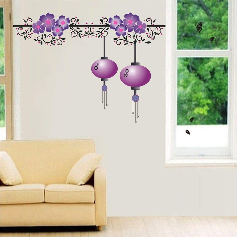DecorVilla Decor Villa PVC Vinyl Colorfull Lamp 3D Wall Sticker JUST Peel Stick New Modern Art Trendy Wall Stickers for Home Decoration Living RoomOffice Bedroom etc Size 58 CM X 58 CM Multicolor - Image 3