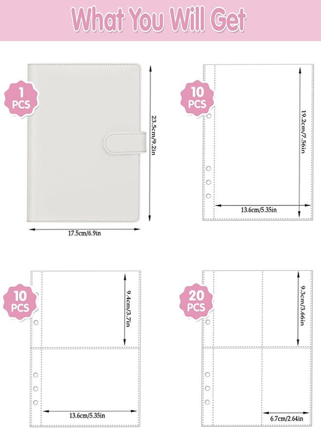 مجلد صور A5 مع 110 جيوب، ألبوم تجميع بطاقات بـ 6 حلقات، كتاب حامل صور من جلد PU مع واقيات صور متعددة الأحجام لتنظيم بطاقات K-Pop وبطاقات التداول وبطاقات الألعاب والتذكارات - Image 2