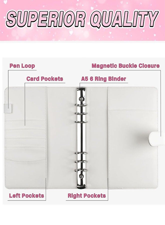 مجلد صور A5 مع 110 جيوب، ألبوم تجميع بطاقات بـ 6 حلقات، كتاب حامل صور من جلد PU مع واقيات صور متعددة الأحجام لتنظيم بطاقات K-Pop وبطاقات التداول وبطاقات الألعاب والتذكارات - Image 5