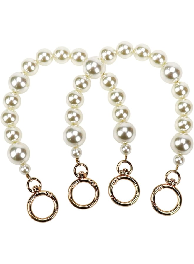 Bitray Imitation Large Pearl Bead Short Handle Replacement DIY Chain Strap for Handbag Purse Wallet - 2pcs  - Image 1