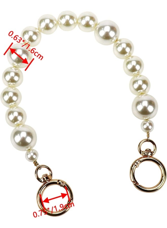 Bitray Imitation Large Pearl Bead Short Handle Replacement DIY Chain Strap for Handbag Purse Wallet - 2pcs  - Image 2