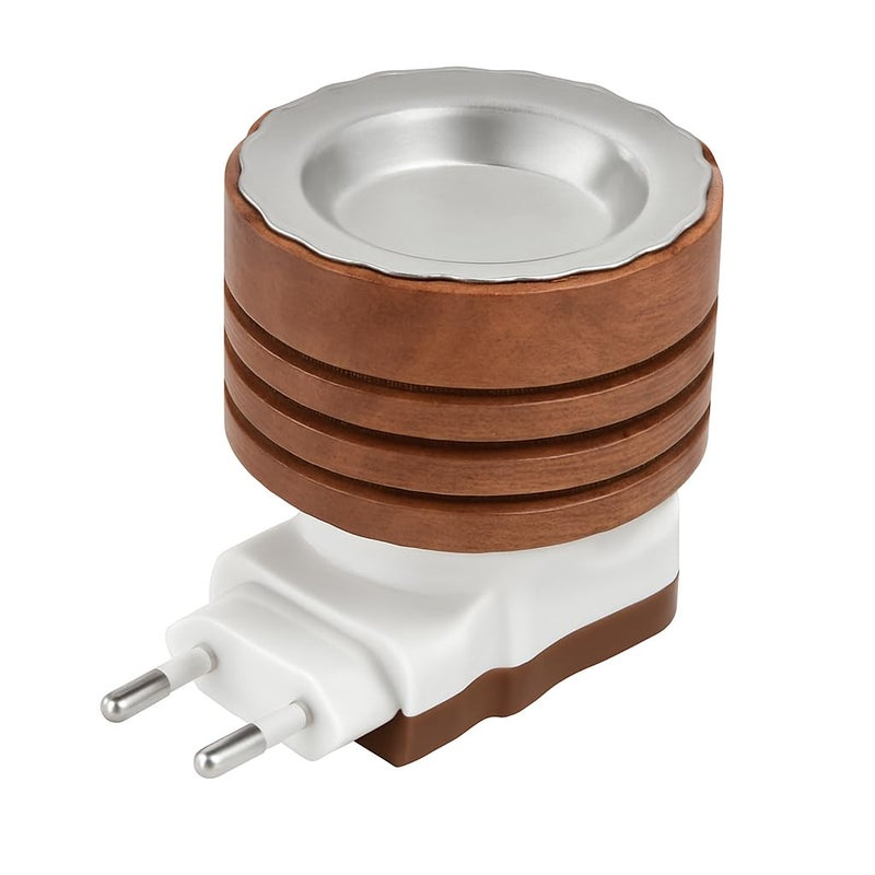 Shubhmangal موقد الكافور | موقد كهربائي كابور داني وموزع زيت أساسي | موقد كهربائي مقاوم للصدمات للعبادة، التأمل، الهفان وعطر المنزل | تصميم خشبي (عبوة من 1) - Image 1