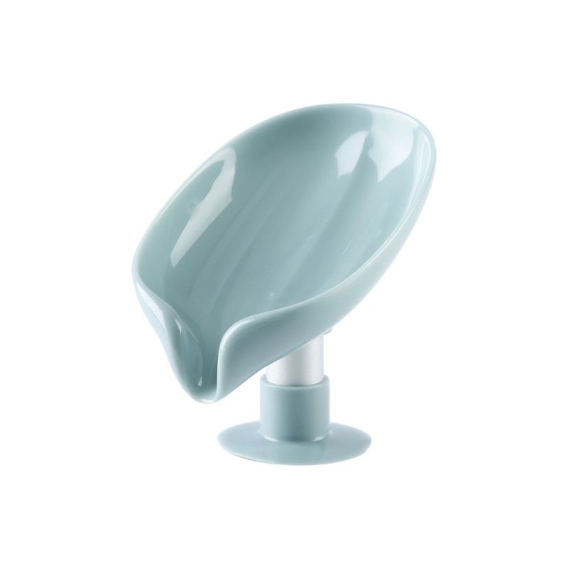 Blue Soap Dish: Lotus Leaf Shape Design, 45° Oblique Design, Separable Base Tray - Strong Enlarged Suction Cup, Space Aluminum Tube - for Bathroom, Kitchen, Sink - Image 1