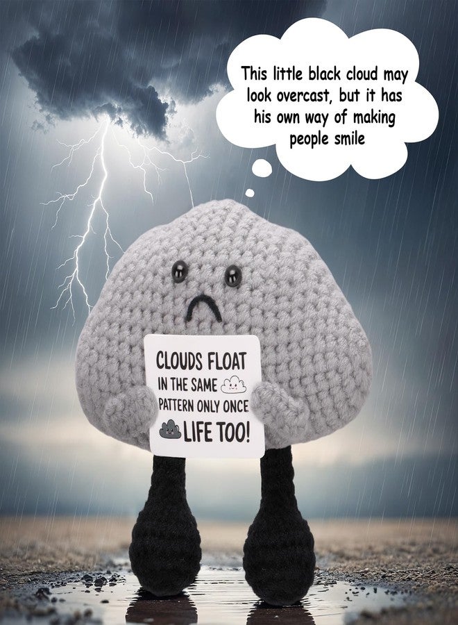 A AIFAMY A AIFMAY Storm Black Cloud Plush, Positive Emotional Cloud Doll, Perfect Encouraging Graduation & Birthday Gift for Adults Nature Lovers (Black) - Image 4