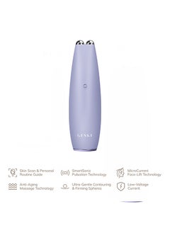 GESKE SmartAppGuided MicroCurrent Face-Lift Pen | 6 in 1 | Anti-aging device | Instant face lift | Skincare tool | Remove wrinkles for firm & youthful skin | Advanced smoothing facial firmer - Purple  - Image 2