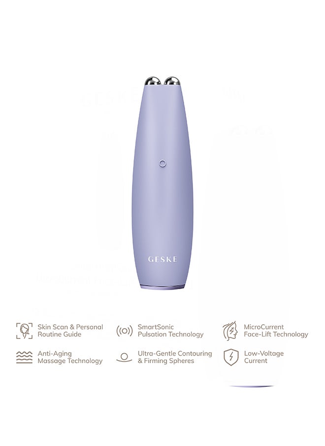 GESKE SmartAppGuided MicroCurrent Face-Lift Pen | 6 in 1 | Anti-aging device | Instant face lift | Skincare tool | Remove wrinkles for firm & youthful skin | Advanced smoothing facial firmer - Purple  - Image 2