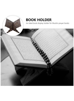 Arabest Foldable Wooden Book Stand, Reading Bookshelf for Magazine Cookbook Display Prayer Chapel  - Image 2