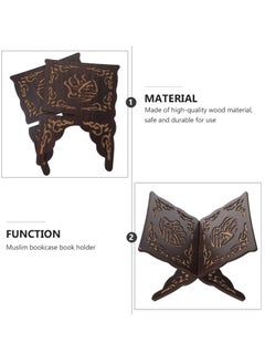Arabest Foldable Wooden Book Stand, Reading Bookshelf for Magazine Cookbook Display Prayer Chapel  - Image 4