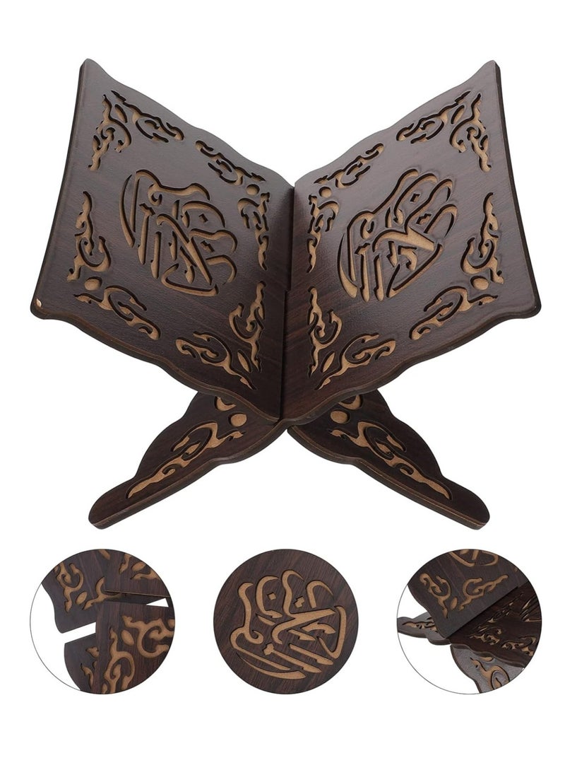 Arabest - Foldable Wooden Book Stand, Reading Bookshelf for Magazine Cookbook Display Prayer Chapel - Image 1