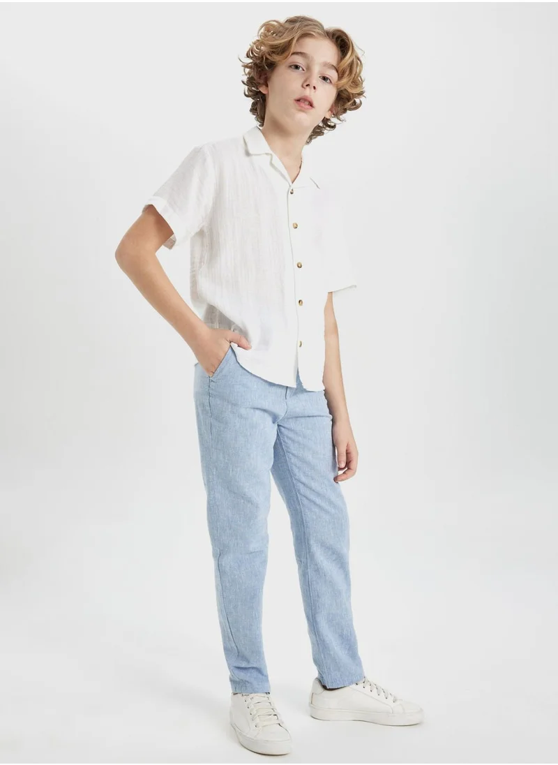 DeFacto Boy Regular Fit Standard Leg Linen Look Trousers